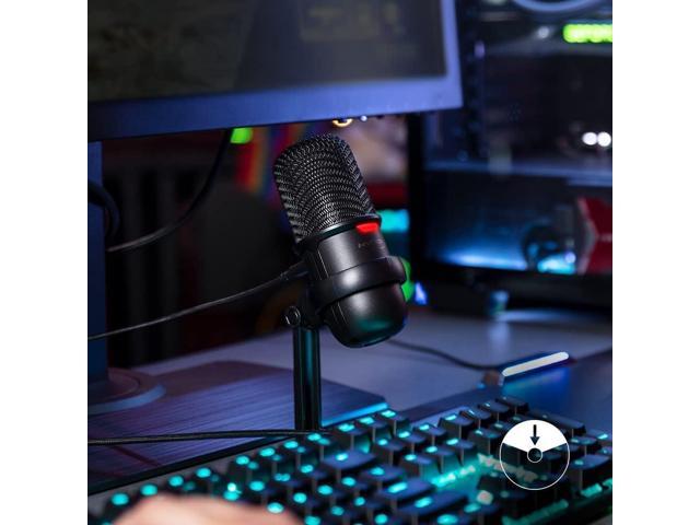HyperX SoloCast USB Condenser Gaming Microphone, for PC, PS4, PS5 and Mac, Tap-to-Mute Sensor, Cardioid Polar Pattern, great for Streaming,...