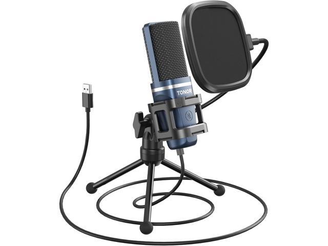 TONOR TC-777 Podcast Microphone, USB Computer Microphone, Cardioid Condenser PC Mic with Tripod Stand and Pop Filter for Podcasting, Streaming,.