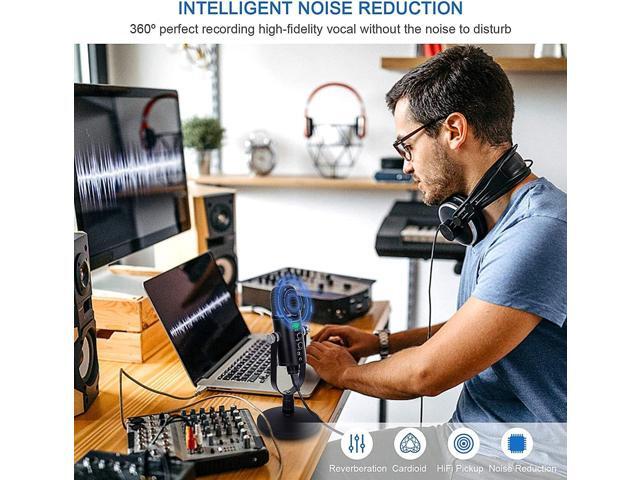 Microphone for Podcast, USB Microphone Kit for Phone, PC/Micro/Mac/Android,Professional Plug & Play Studio Mic with Stand for Gaming, Online...