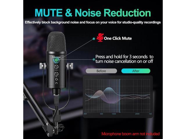 Mercase USB Condenser Microphone for PC, Mac, Phones, PS4/PS5 Plug & Play Studio Mic with Mute Button & Noise Reduction for Recording, Streaming,...