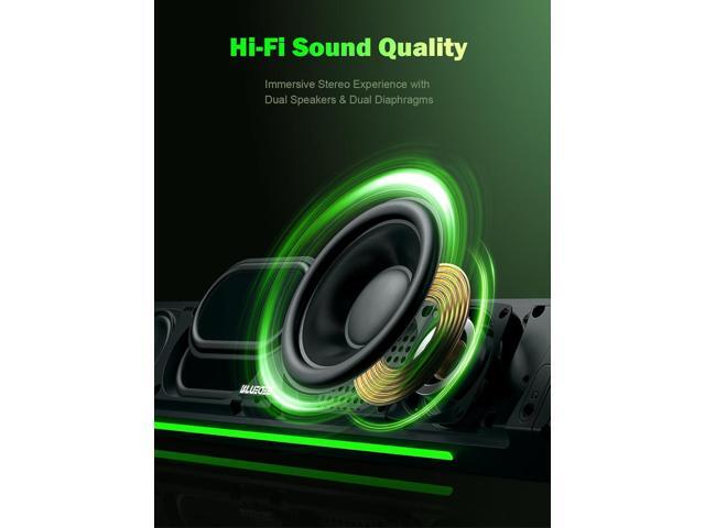 BLUEDEE Computer Speakers for Desktop PC, Computer Sound bar, HiFi Stereo Speakers for Computer Desktop, Bluetooth 5.0 and 3.5mm Aux-in PC...