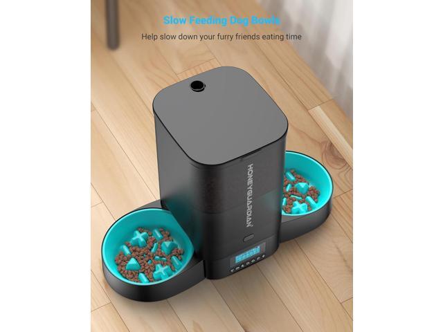 3.5L Automatic Cat Feeder for Two Cats, Cat Food Dispenser with Stainless Steel Bowl,Timed Cat Feeder Programmable 1-6 Meals Control, Dual Power...