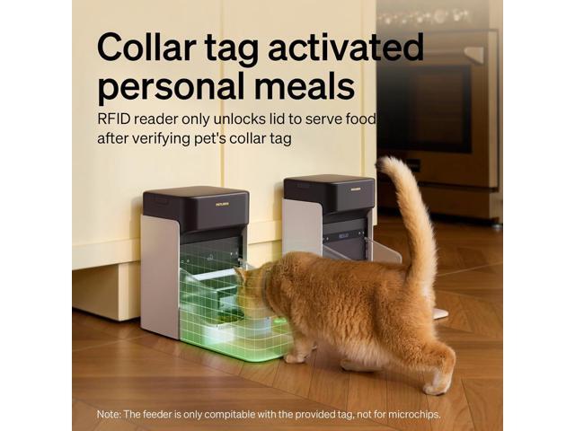 Upgraded Automatic Cat Feeder, 5G Wi-Fi Automatic Pet Feeder, 3L Auto Cat Feeder App Control with Light Collar Tag, Tag Activated One Automatic...