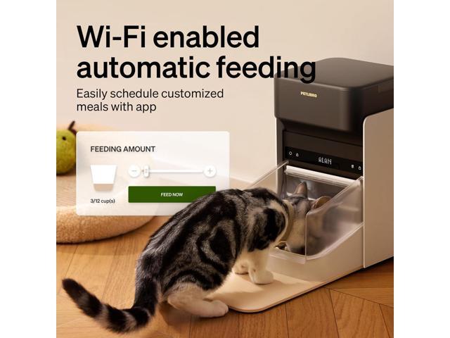 Upgraded Automatic Cat Feeder, 5G Wi-Fi Automatic Pet Feeder, 3L Auto Cat Feeder App Control with Light Collar Tag, Tag Activated One Automatic...