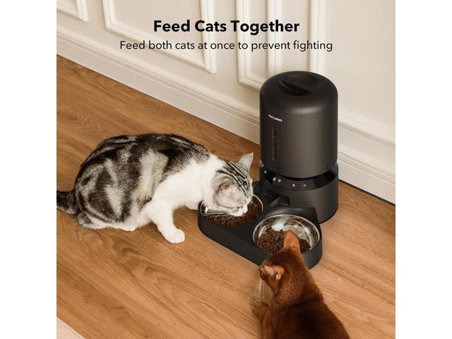 Automatic Cat Feeder for 2 Cats, 5G WiFi Cat Food Dispenser with APP Remote Feeding, 5L Timed Automatic Dog Feeder, 1-10 Meals/Day, 10s Meal Call,...