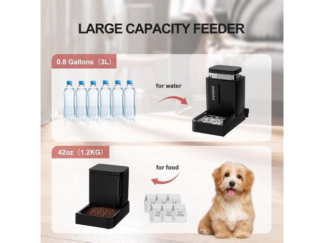 Gravity Cat Feeder and Water Dispenser, 2 in 1 Automatic Cat Feeder with 180 Degree Rotatable, 2 Pack Self Feeding Pet Bowl Set for Small Medium...