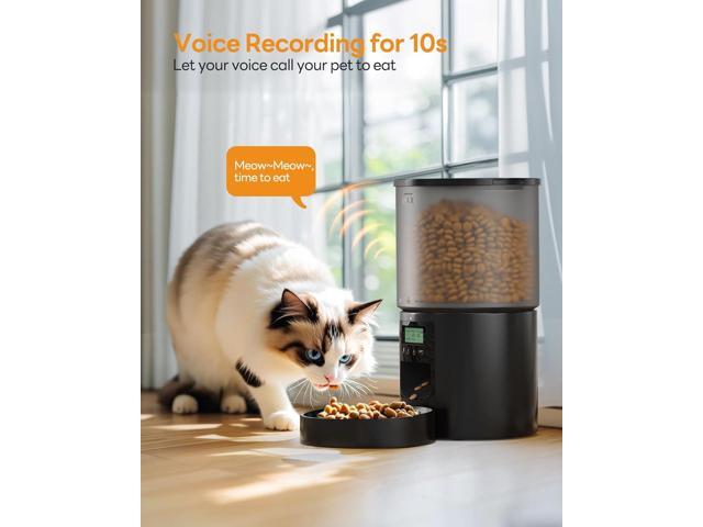 Automatic Cat Feeder Food Dispenser: 4L Auto Dog Feeder with 1-6 Meals Cat Feeder Automatic Customized Feeding Schedule for Cats & Dogs - Cat...