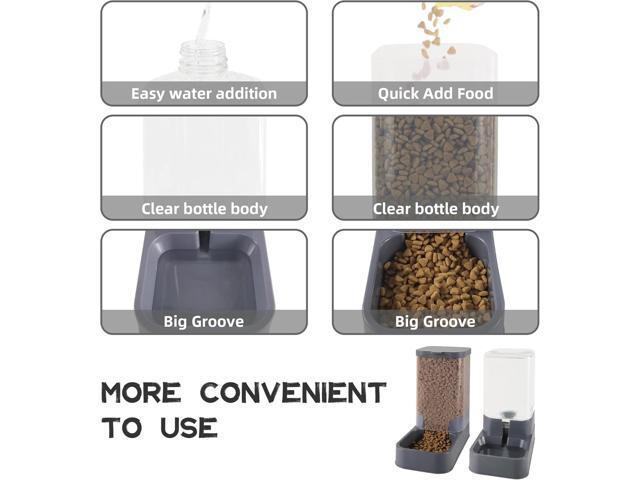 Automatic Cat Feeder and Water Dispenser with Pet Food Bowl,Gravity Food Feeder and Waterer Dispenser in Set for Small Medium Dog Puppy Kitten...