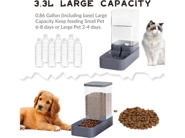 Automatic Cat Feeder and Water Dispenser with Pet Food Bowl,Gravity Food Feeder and Waterer Dispenser in Set for Small Medium Dog Puppy Kitten...