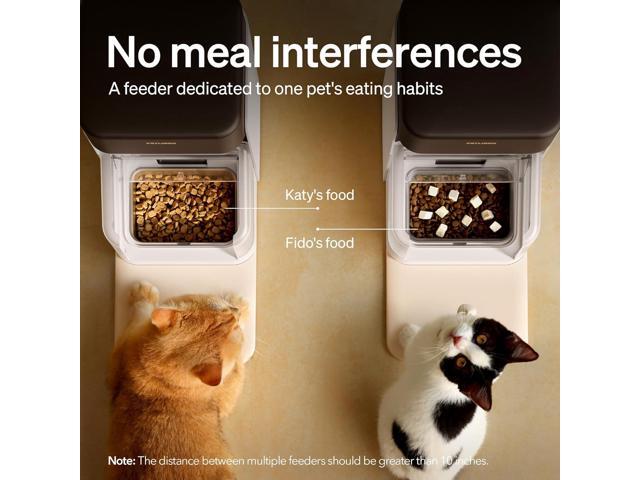 Automatic Cat Feeders for 2 Cats, 5G Wi-Fi 2 Cat Feeder Automatic, 3L Auto Cat Feeders with Light Collar Tag, Tag Activated 2 Automatic Cat Food...