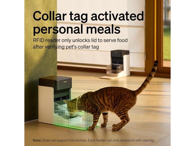Automatic Cat Feeders for 2 Cats, 5G Wi-Fi 2 Cat Feeder Automatic, 3L Auto Cat Feeders with Light Collar Tag, Tag Activated 2 Automatic Cat Food...