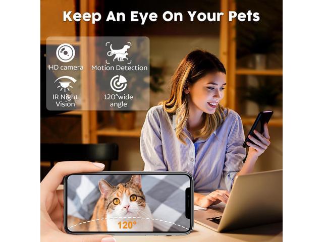 Automatic Dog Feeder with Camera WiFi: 33 Cups 5G App Control Easy Setup Cat Food Dispenser - HD 1080P Video Recording Timed Pet Feeder for Cat Dog...