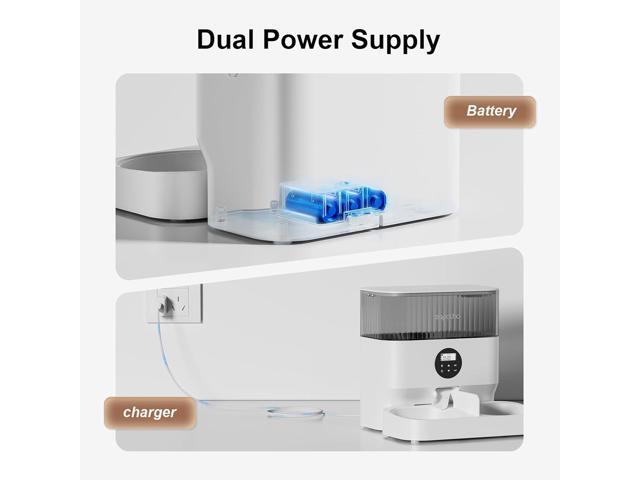 Automatic Cat Feeder - 5L Timed Cat Food Dispenser 2 Cats with 2 Way Splitter, 10s Meal Call Programmable Portion Control Pet Feeder with Desiccant...