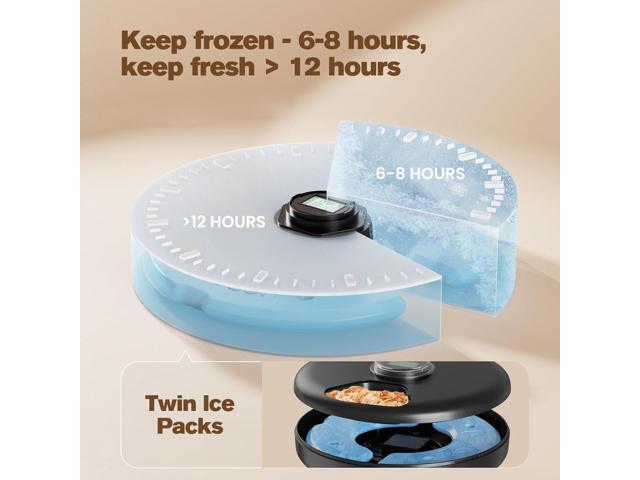 Automatic Cat Feeder Wet Food: Cordless Dog Food Dispenser - Small Pet Fresh Food Refrigerated Container with 2 Ice Packs - Programmable Timer AA...