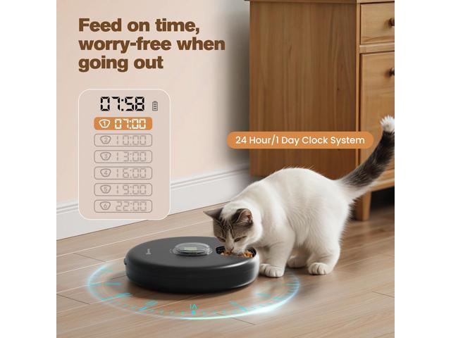 Automatic Cat Feeder Wet Food: Cordless Dog Food Dispenser - Small Pet Fresh Food Refrigerated Container with 2 Ice Packs - Programmable Timer AA...