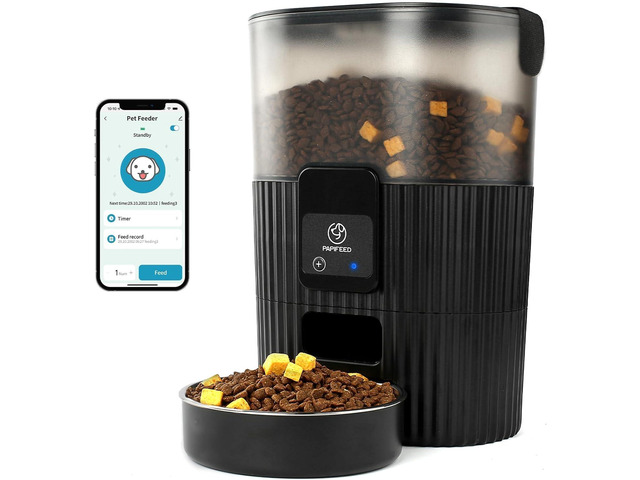 Automatic Cat Feeder, WiFi Pet Feeder for cat/Dog Compatible with Alexa & Echo, 15 Cup Timed Cat Food Dispenser for Remote Feeding, up to 10 Meals...