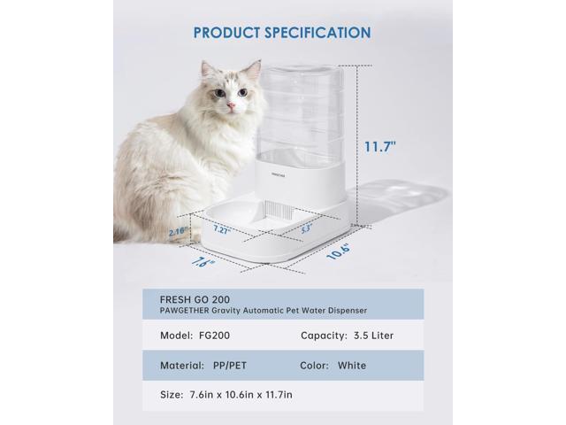 Gravity Automatic Pet Water Dispenser with Filter for Cats and Small Dogs 1 Gallon/3.5L Auto Pet Waterer Dog Water Dispenser, Easy to Fill