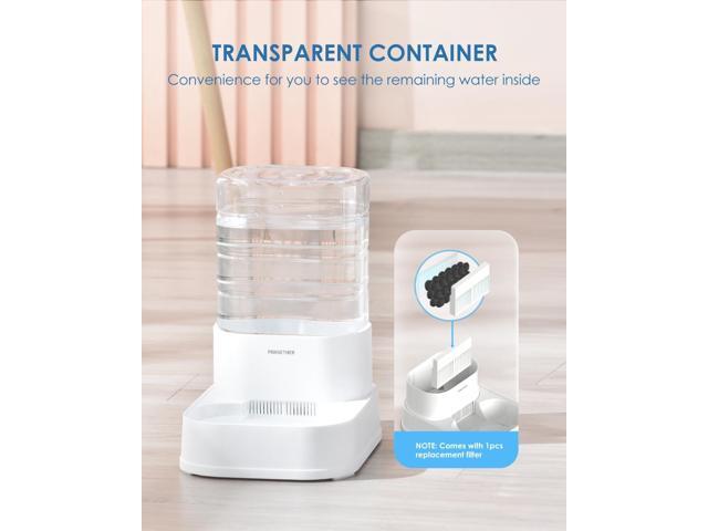 Gravity Automatic Pet Water Dispenser with Filter for Cats and Small Dogs 1 Gallon/3.5L Auto Pet Waterer Dog Water Dispenser, Easy to Fill