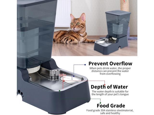 Pets Auto Feeder 5.2L,Food Feeder and Water Dispenser Set for Medium & Large Dogs Cats and Pets Animals (Navy)