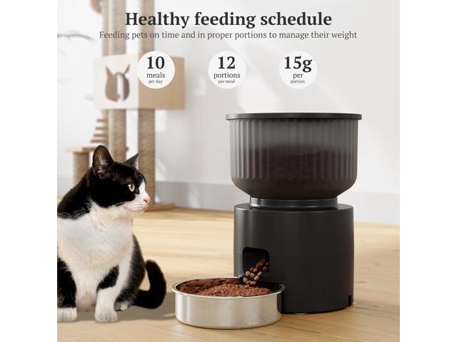 Automatic Cat Feeder, WiFi Cat Feeder with APP Control for Remote Feeding, Detachable Cat Food Dispenser for Easy Clean, 3L Auto Pet Feeder for...