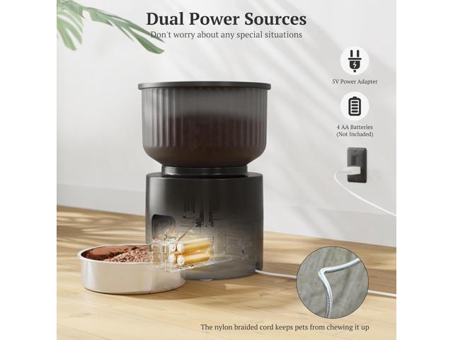 Automatic Cat Feeder, WiFi Cat Feeder with APP Control for Remote Feeding, Detachable Cat Food Dispenser for Easy Clean, 3L Auto Pet Feeder for...