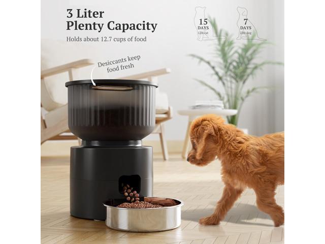 Automatic Cat Feeder, WiFi Cat Feeder with APP Control for Remote Feeding, Detachable Cat Food Dispenser for Easy Clean, 3L Auto Pet Feeder for...