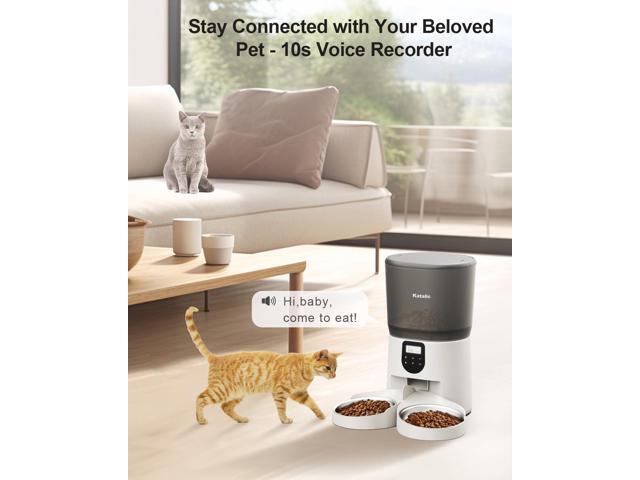 Automatic Cat Feeder for 2 Cats, 6L/25Cups Cat Food Dispenser with 2 Stainless Bowls, Pet Feeder with Timer Setting 30 Portions 6 Meals Per Day for...