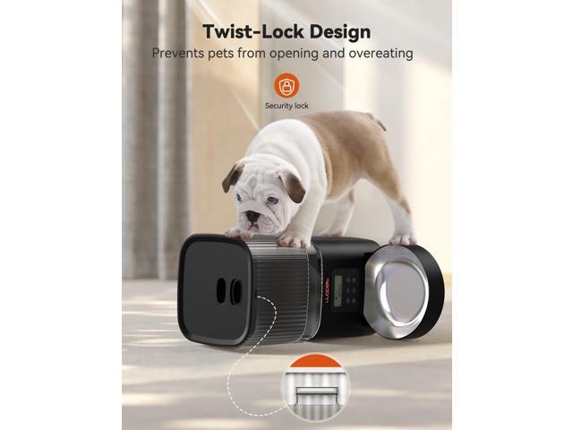 Automatic Cat Feeder, 4L Automatic Dog Feeder with 180-Day Battery Life, Programmable Cat Food Dispenser with Stainless Steel Bowl,1-6 Meals Per Day