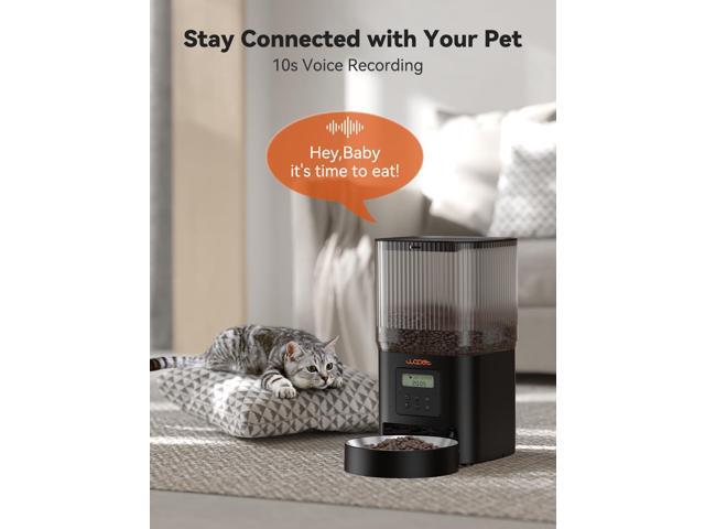 Automatic Cat Feeder, 4L Automatic Dog Feeder with 180-Day Battery Life, Programmable Cat Food Dispenser with Stainless Steel Bowl,1-6 Meals Per Day