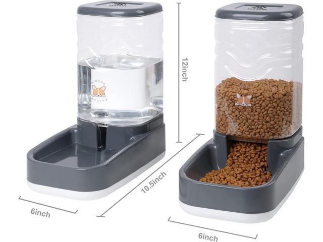 Automatic Pet Feeder and Water Dispenser Set, Dog Cat Gravity Food and Water Dispenser Set with Pet Food Bowl, Automatic Cat Feeder for Small Large...