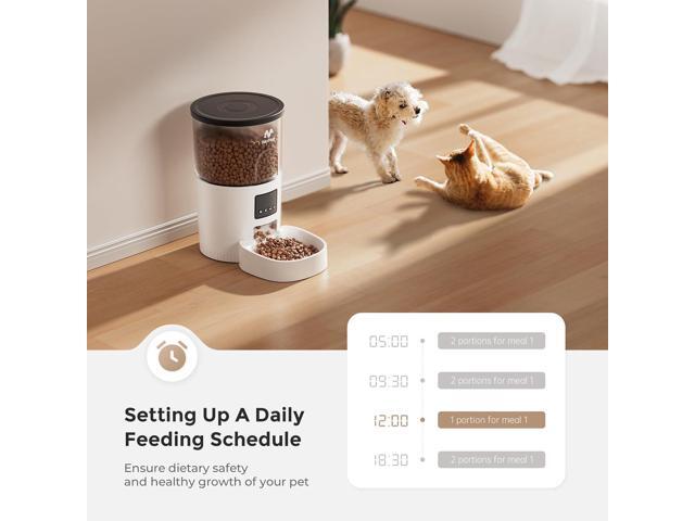 Automatic Cat Feeder: 3L Dry Pet Food Dispenser Timed Programmable Control Dual Power Anti-Clogging Design 10 Meals Per Day Slow Feeder for Cats...