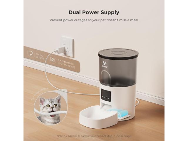 Automatic Cat Feeder: 3L Dry Pet Food Dispenser Timed Programmable Control Dual Power Anti-Clogging Design 10 Meals Per Day Slow Feeder for Cats...