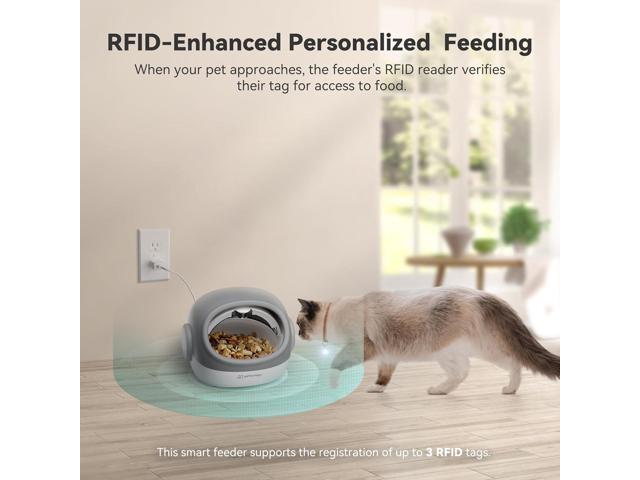 Automatic Cat Feeder, Cat Food Dispenser with Collar Sensor, Timed Auto Pet Feeder for Multi-Cat Households, 4 Feeding Modes, Suitable for Both...