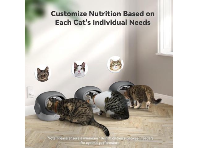 Automatic Cat Feeder, Cat Food Dispenser with Collar Sensor, Timed Auto Pet Feeder for Multi-Cat Households, 4 Feeding Modes, Suitable for Both...