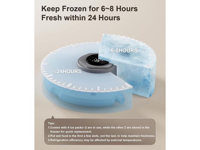 Automatic Cat Feeder Cordless - Automatic Cat Food Dispenser for Wet Moist Food with 4 Ice Packs Rechargeable Auto Feeder for Cats Small Dogs with...