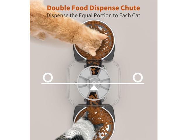 Automatic Cat Feeders for 2 Cats, 3.5L Cat Food Dispenser with Double Bowls,Two Way Splitter Cat Feeder for Dry Food,Programmable 1-6 Meals...