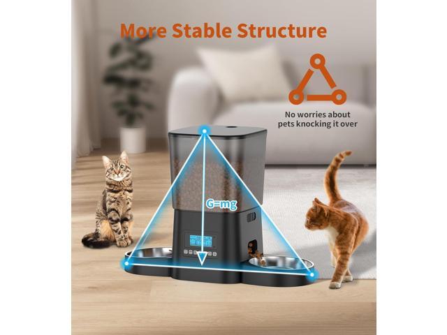 Automatic Cat Feeders for 2 Cats, 3.5L Cat Food Dispenser with Double Bowls,Two Way Splitter Cat Feeder for Dry Food,Programmable 1-6 Meals...