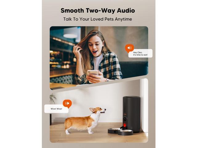 Automatic Cat Feeder with Camera for Two Cats, 1080p HD Automatic Dog Feeder, 5G WiFi Pet Feeder with Night Vision for Cat & Dog, SD Card Storage &...