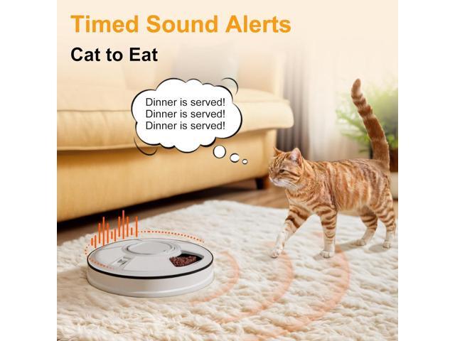 Automatic Cat Feeder Wet Food/Dry Food, 6 Meal Timed Pet Feeder Easily Programmable &Easy to Clean, Auto Feeder for Cats/Small Dogs