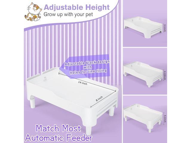 Adjustable Cat Feeder Stand, Elevated Holder for Automatic Feeders, 3-5.1 in, Nonslip, Adjustable