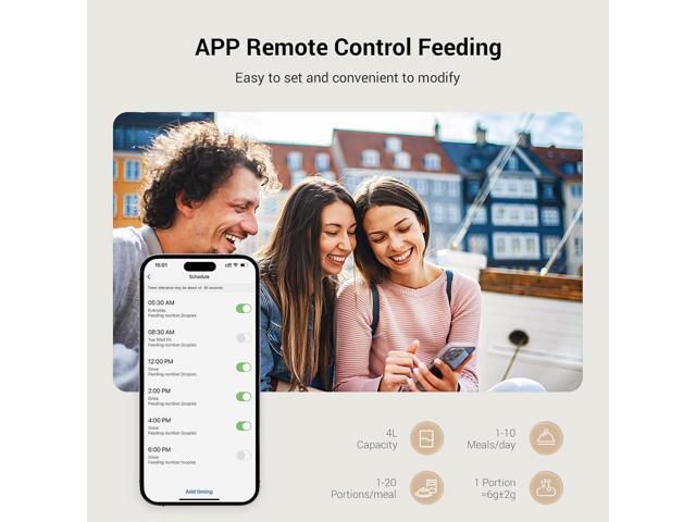 Automatic Cat Feeders WiFi: Cat Food Dispenser with App Control 2.4Ghz WiFi- Smart Timed Cat Feeder with Voice Recorder 4L Auto Pet Feeder for Cat...