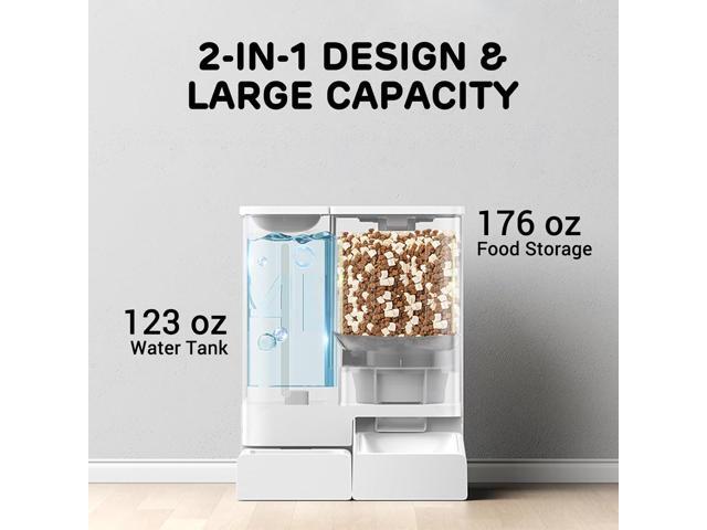 FW54 5G/2.4GHz WiFi Automatic Feeder and Waterer 2-in-1 Set for Pets, 300 oz Large Capacity for 2 Weeks, Perfect for Working Parents