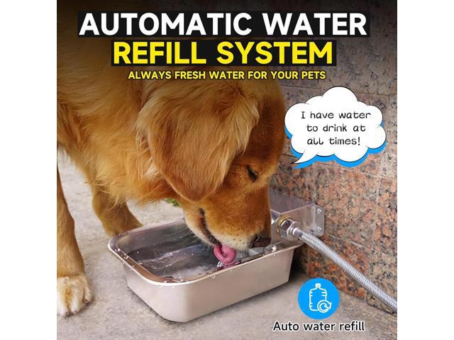 Automatic Water Dispenser for Dogs, 3L /101 oz 304 Stainless Steel Dog Water Feeder, Auto-Fill Large Waterer for Pets & Livestock, Outdoor Dog...