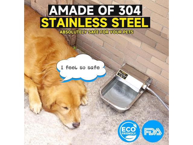 Automatic Water Dispenser for Dogs, 3L /101 oz 304 Stainless Steel Dog Water Feeder, Auto-Fill Large Waterer for Pets & Livestock, Outdoor Dog...