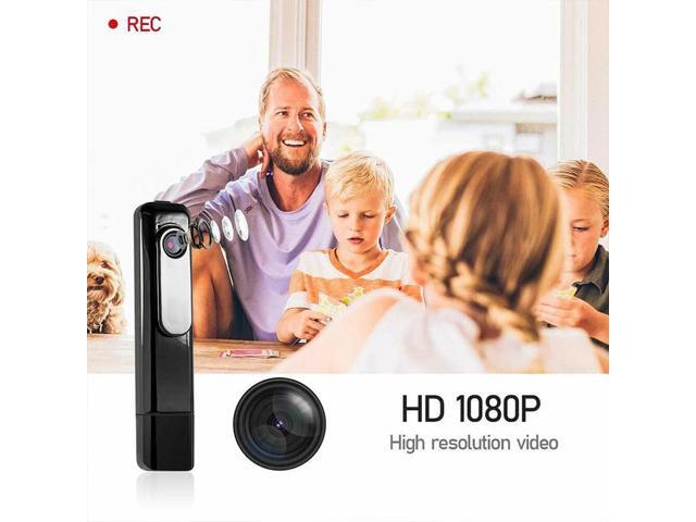 Portable Micro Cam Body Video Audio Recorder USB Voice Recording Pen 1080P back clip Video Audio Recorder One Key Fast Record(Only Camera)(Black)