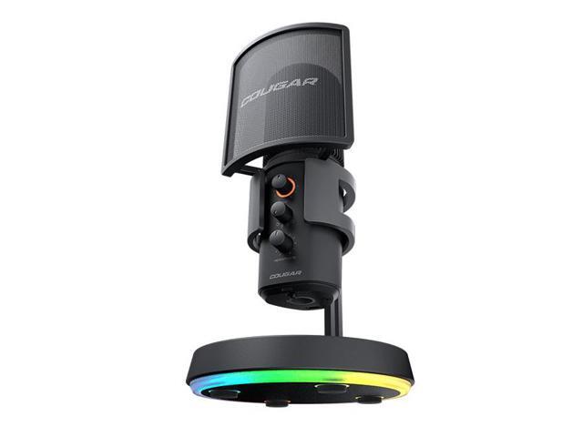 COUGAR SCREAMER-X Microphone for Gaming, Streaming and Meeting, with Adjustable RGB Lighting Base, USB Hub, Type-C Connection, (Black)