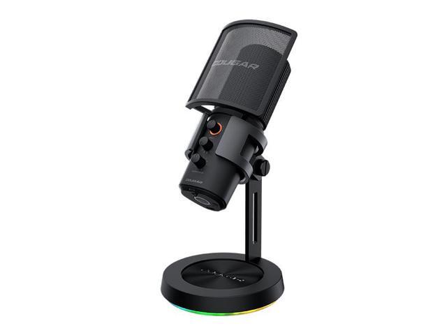 COUGAR SCREAMER-X Microphone for Gaming, Streaming and Meeting, with Adjustable RGB Lighting Base, USB Hub, Type-C Connection, (Black)