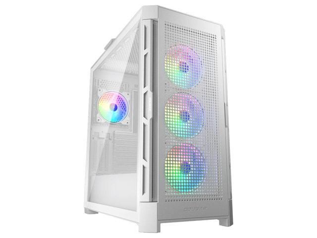 COUGAR DuoFace Pro RGB White ATX Mid Tower Gaming Case, 390mm GPU supported, built-in Front 120mm ARGB Fan x3 & Rear 120mm ARGB Fan x1, with Mesh &...