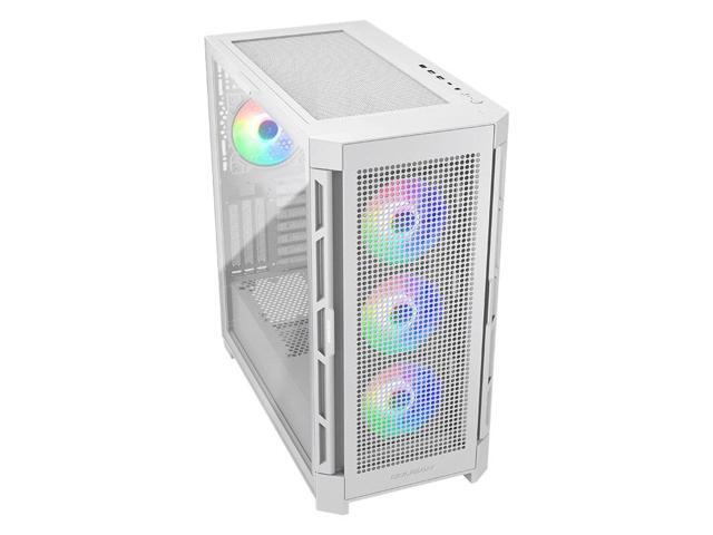 COUGAR DuoFace Pro RGB White ATX Mid Tower Gaming Case, 390mm GPU supported, built-in Front 120mm ARGB Fan x3 & Rear 120mm ARGB Fan x1, with Mesh &...