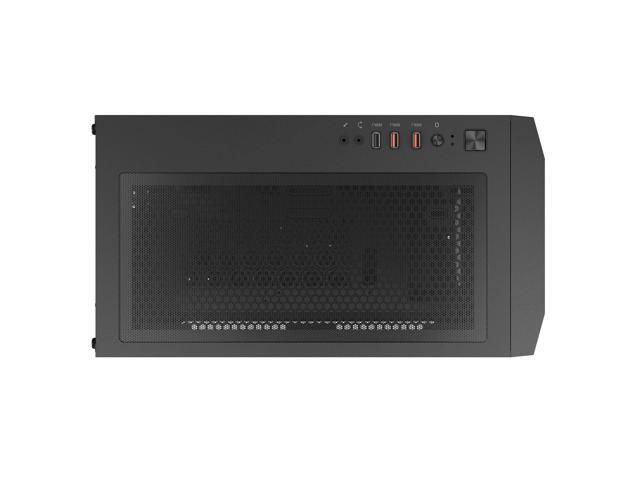 COUGAR Uniface Mini Black, Mini Tower, Max. 340mm GPU Length, Pre-installed Black Fan *1, Support up to 6 Fans, Perforated Front Panel, (Black)